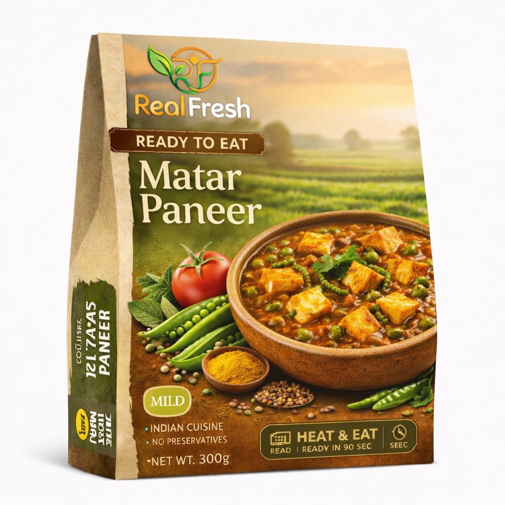 Ready to Eat Matar Paneer | Peas & Cottage Cheese Curry | Authentic Indian Meal | Added Preservatives